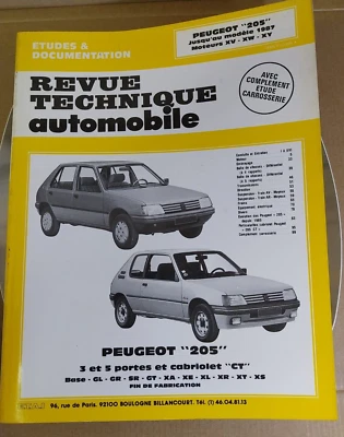 PEUGEOT 205 GL, GR, SR, GT  3 ET 5 PORTES ET CABRILET MOTEURS X 83-FIN DE FABRIC - Imagen 1 de 4