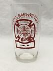 Fire Dept Collectible Glass 1959 SPRING GARDEN TWP YORK PA Fireman's Assoc Conv