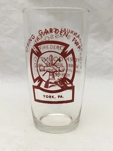 Fire Dept Collectible Glass 1959 SPRING GARDEN TWP YORK PA Fireman's Assoc Conv - Picture 1 of 4