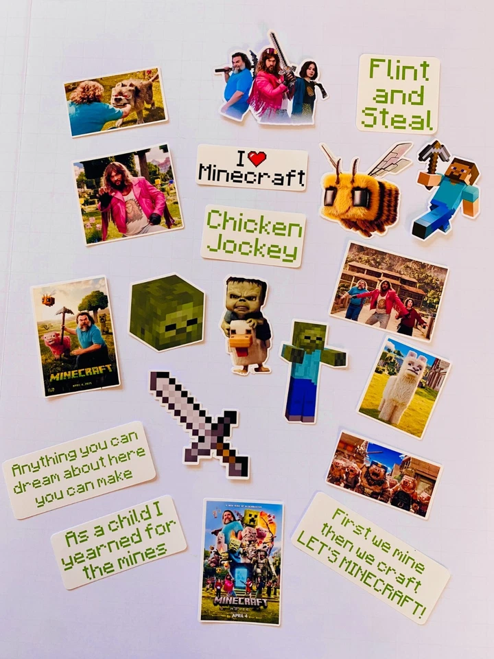 20 Pc Waterproof Vinyl Minecraft Stickers Video Game Luggage Phone Laptop Locker - Image 1 of 4
