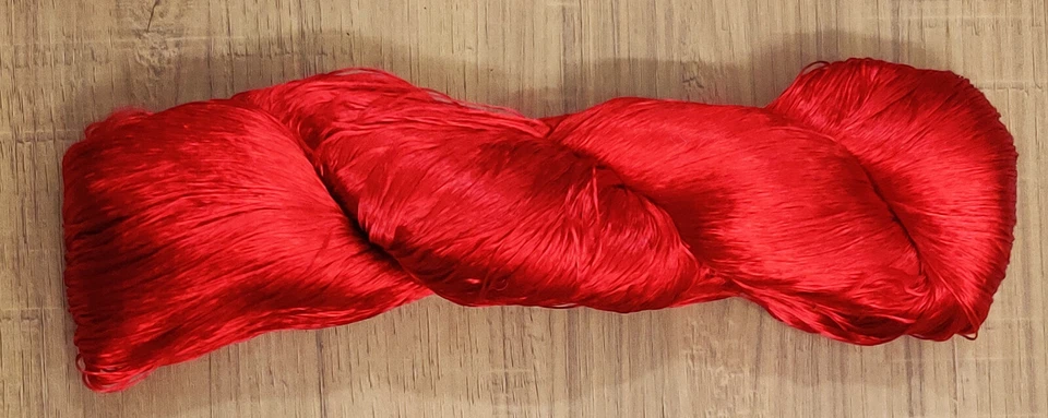 Carrete de trabajo de tejido de seda tejido 115 g sari rojo 1 hilo madejas de encaje Foto 1 de 2