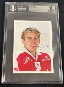 Henrik Zetterberg früh signierte Timra Postkarte Foto Beckett Detroit Red Wings - Bild 1 von 2