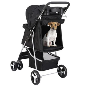 Foldable Carrier Strolling Cart Four Wheel Pet Stroller, for Cat, Dog and More - Picture 1 of 22