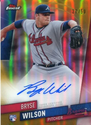 Bryse Wilson Autographed 2019 Topps Finest Gold Refractor Rookie Card 37/50 - Image 1 of 2