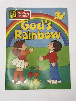 Vintage 1985 God’s Rainbow Punch Out Sticker And Coloring Book Unused 80's - Image 1 of 4
