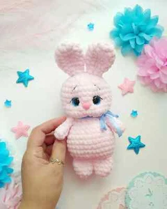 Crochet Easter Bunny,  Poptart Handmade Amigurumi Gift 9" Easter Spring Pastels - Picture 1 of 1