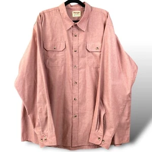 Wrangler Authentics Shirt Mens Sz 2XL Red Long Sleeve Two Pocket Work Button-Up - Picture 1 of 11