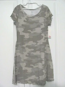 NWT GIRL'S SIZE 8 SO FIT & FLARE S/S GREEN CAMO DRESS - Picture 1 of 4