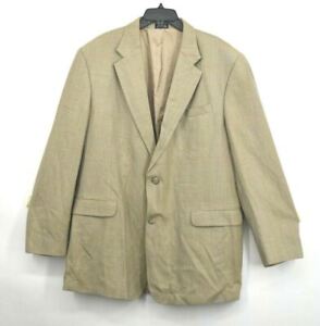Meeting Street Mens Brown Notch Collar Blazer Silk & Wool Split Hem Size 46 Long