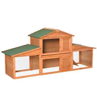 Large Rabbit Hutch Outdoor, Guinea Pig Hutch, Wooden Small Animal House, - Image 1 of 4