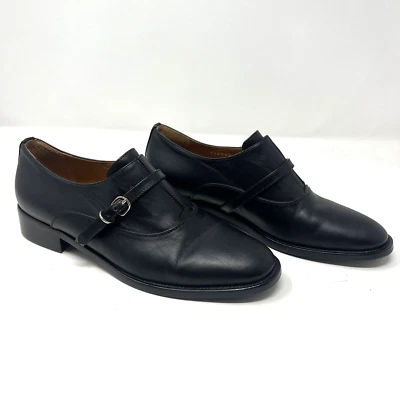 Balenciaga Paris Derby Oxford Black Leather Slip On Shoe US Sz 9  Eu 39.5 Buckle - Image 1 of 4