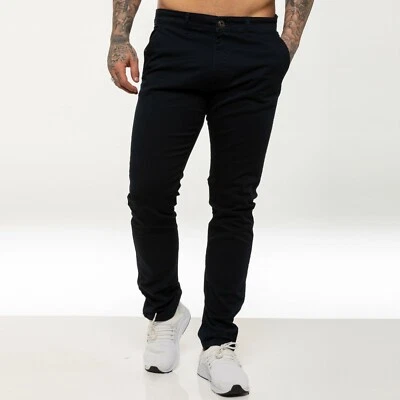 Enzo Mens Chino Trousers Slim Fit Stretch Cotton Jeans Pants All Waist Sizes - Image 1 of 2