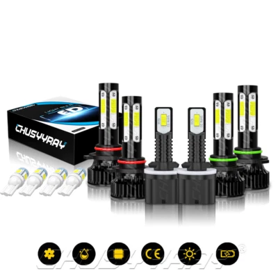 For Saturn SC1 SC2 1997-2002 9005 9006 880 Led Headlight Foglight 6X Bulbs Combo - Image 1 of 4