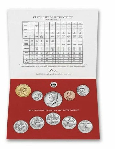 2019-D 10-Coin Uncirculated From US MINT  Coin Set Kennedy penny dime quarters $ Cover