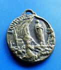 #9135# Vintage/ médaille religieuse pendentif NOTRE DAME DE LOURDES/BRONZE