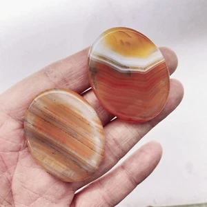 2pcs Natural Sardonyx Worry Stone Palm Reiki Crystal Quartz Healing Decorate - Picture 1 of 6