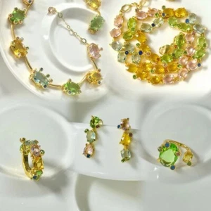 2025 Candy Crystal Jewelry Set Earrings Necklace Gift - Picture 1 of 9