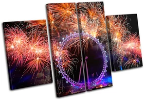 London Eye Landmarks MULTI CANVAS WALL ART Picture Print VA - Picture 1 of 1
