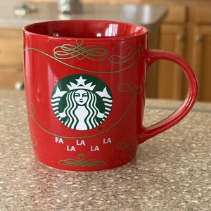 Starbucks Christmas Mug Red Falala 2020 Holiday 12 Oz Cozy Logo Kaffeetasse - Bild 1 von 4