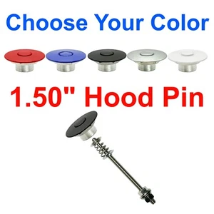 Quick Latch Push Button Hood Pins Bumper Fender Latches Pin Made USA Silver 1.5" - Picture 1 of 17