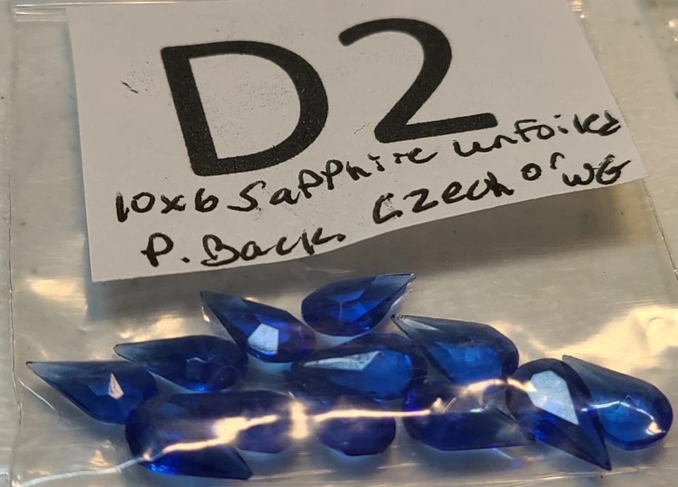 Antigo 10x6mm Pera Strass Tcheco Alemão Japão Reparo de Joias Artesanato Lágrima 6009 - Imagem 1 de 1