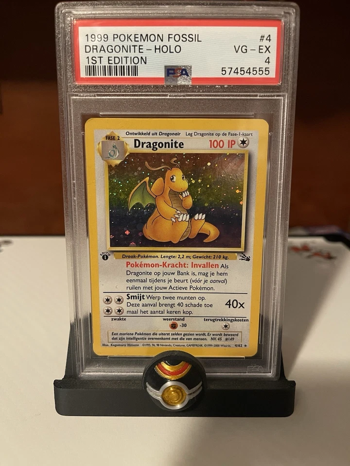 1999 POKEMON FOSSIL 1ST ED #4 DRAGONITE-HOLO PSA 4 DUTCH* LANGUAGE ERROR ON PSA - Image 1 of 1