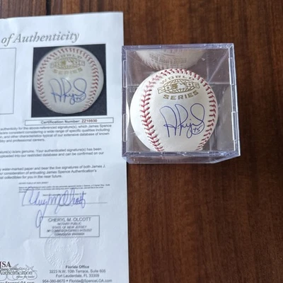 2006 World Series Logo Baseball w/ ALBERT PUJOLS JSA Authenticated - Image 1 of 4