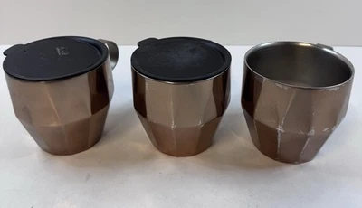 星巴克14盎司青铜铜色金属咖啡杯-3件套带盖 — 第 1/4 张图片