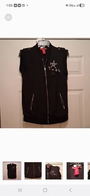 Chaleco Para Mujer Fabulous Negro Saks Fifth Avenue Adornado Sin Mangas Talla S Foto 1 de 4