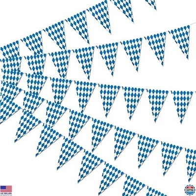 Banderín Oktoberfest 150 pies - Paquete de 5 banderas de fiesta bávara de doble cara Foto 1 de 4