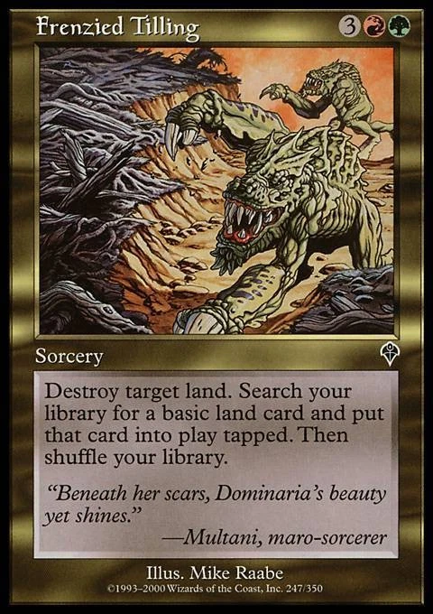 Moderate Play, English MTG Foil Frenzied Tilling - Foil Invasion Magic the Gathe - Image 1 of 1