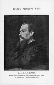 Sir Richard Francis Burton Memorial Fund original leaflet - Imagen 1 de 1