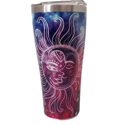 Tervis 20 OZ Tumbler Celestial Moon Sun Stars Stainless Steel Clear Lid Purple - Image 1 of 4