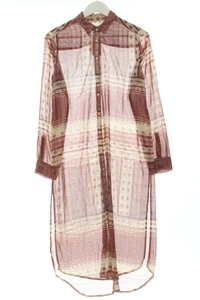 ZARA Blusa a tunica Donna Camicetta a blusa Taglia IT 40 marrone-crema - Foto 1 di 5