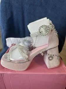 Sugar Thrillz ST24-081 hochhackige Damen-Sandalen pink mit Charms Revelation 8M neu im Karton - Bild 1 von 9