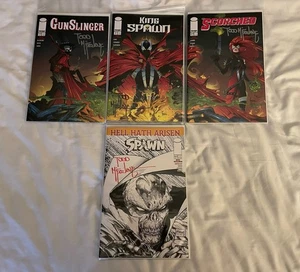 FIRMADO Spawn SDCC 2025 Paquete Conjunto de 4 McFarlane 3 Conexión 1 BW EN MANO - Imagen 1 de 5