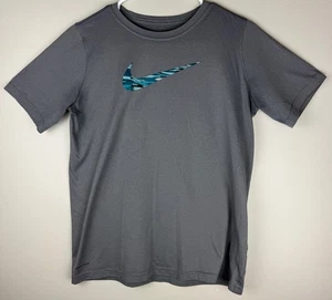 NIKE Dri-Fit T-Shirt Tee Gray Size Youth XL Swoosh Logo - Picture 1 of 3
