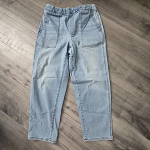 Pantalones de mezclilla Madewell para mujer M azul tirar recto tiro alto cintura elástica relajados - Imagen 1 de 12