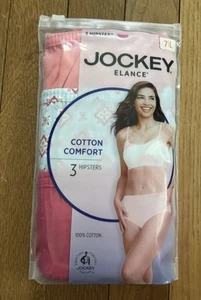 Size 7 or Large Jockey 3-Pack Elance Hipster Panty Comfort Underwear 100% Cotton - Picture 1 of 5