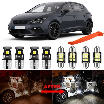 LED Light Bulbs White Interior Package Kit for MK3 2012-2019 Seat Leon SE SC FR - Image 1 of 4