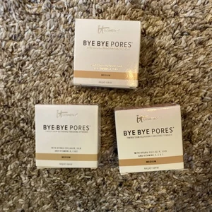 It Cosmetics Bye Bye Pores Finishing Powder Medium Tinted Skin-Blurring Bundle - Picture 1 of 5