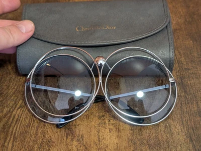 GAFAS DE SOL STEAMPUNK VINTAGE CHRISTIAN DIOR PLATEADAS DE GRAN TAMAÑO HECHAS EN ALEMANIA  Foto 1 de 4