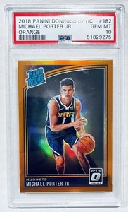 2018-19 Donruss Optic Michael Porter Jr. Orange /199 Rated Rookie RC SP PSA 10 - Picture 1 of 2