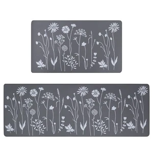 2 Pcs Kitchen Rugs and Mats, Cushioned Anti-Fatigue Floor Mat, PVC Non-Slip W... - Picture 1 of 8