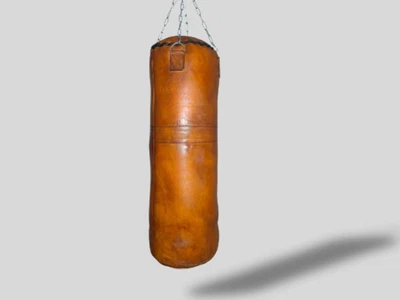 Antique Leather Punching Bag, Boxing Bag, Heavy Bag, Martial arts - Unfilled - Image 1 of 4