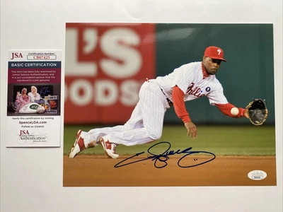 JIMMY ROLLINS Philadelphia Phillies Baseball Autographed Signed Photo Picture WS - Image 1 of 2