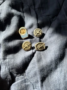 4 Lot Vintage Marksman NRA 50 FT Pins Pinbacks Lapel Gold Filled 10k Gun Shoot - Picture 1 of 9