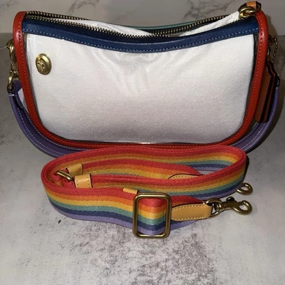 Coach Stadium Swinger Bag Shoulder/Crossbody In Clear PVC & Leather/Rainbow NWT - Image 1 of 4
