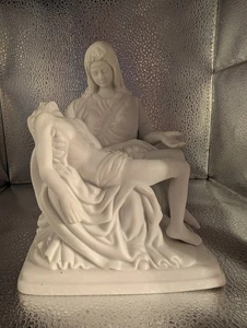 Vintage Maria che tiene Gesù ceramica smaltata Pietà status da casa interni leggi desc  - Foto 1 di 7