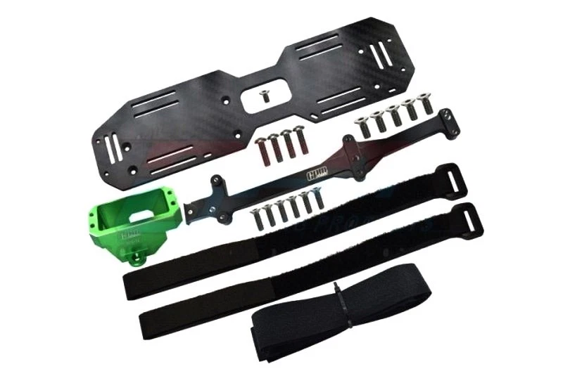 GPM TRAXXAS Sledge 22PC SET grün ALUMINIUM 7075-T6 SERVO MOUNT AND CARBON FIBER  - Bild 1 von 1